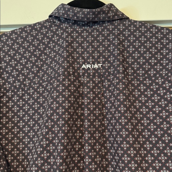 Ariat Wrinkle Free Mens S Button Down Shirt Cotton long sleeve Western Cowboy - Picture 4 of 7